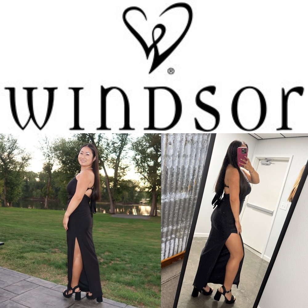 Windsor Kiana One-Shoulder Open Back Slit Formal Dress